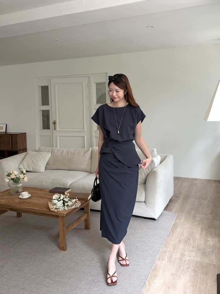 Lyra Ruched Set (Navy)