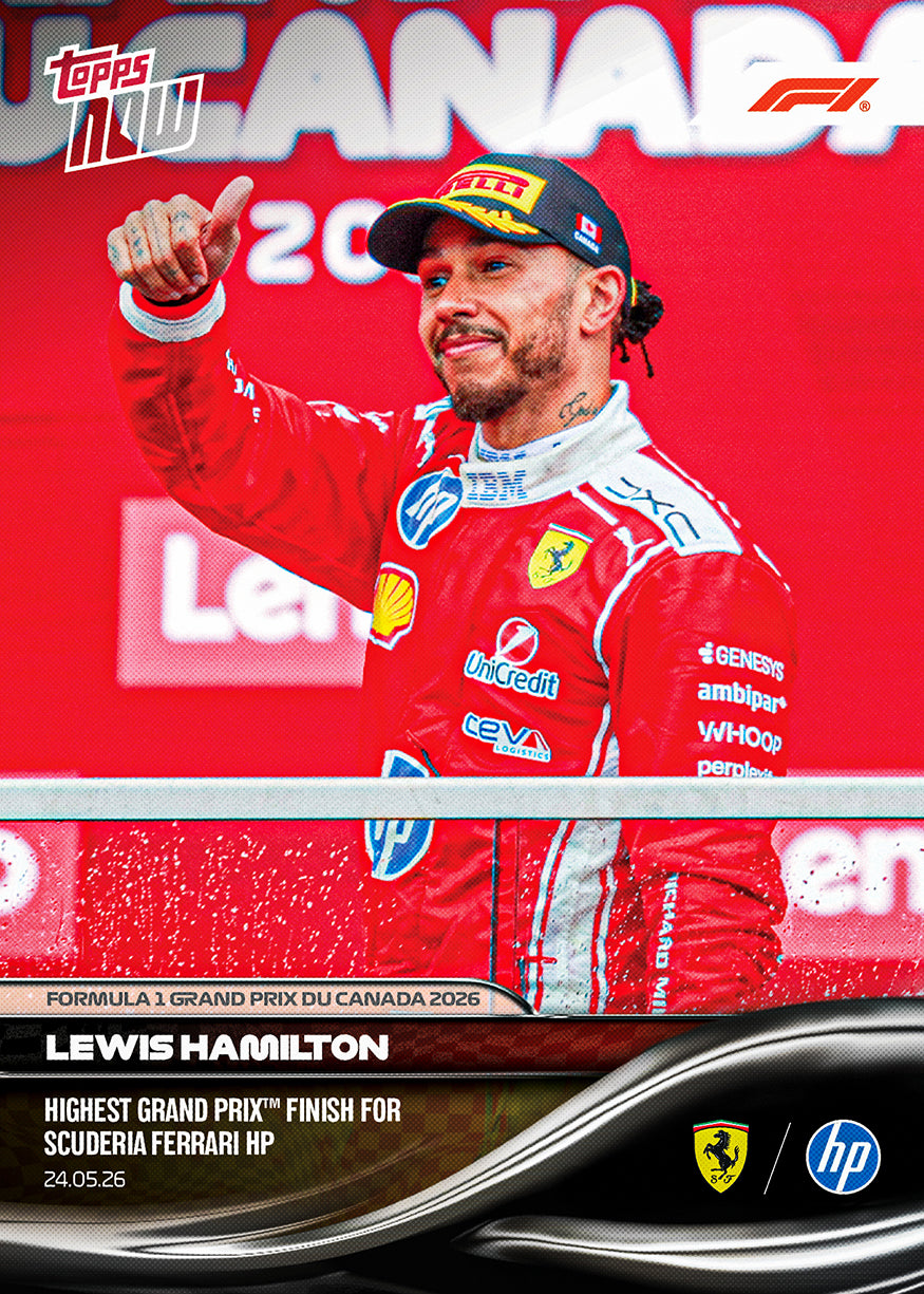 Lewis Hamilton - 2026 F1 Topps NOW® #32 Canadian GP Ferrari最佳正賽成績卡｜PR 5,960
