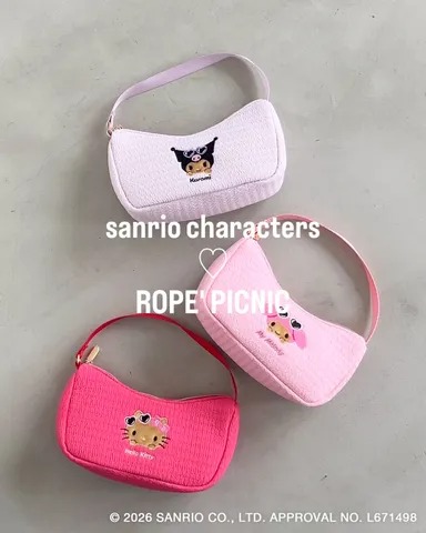 🎀【預訂】ROPE' PICNIC x Sanrio 曬黑刺繡手提袋 - My Melody