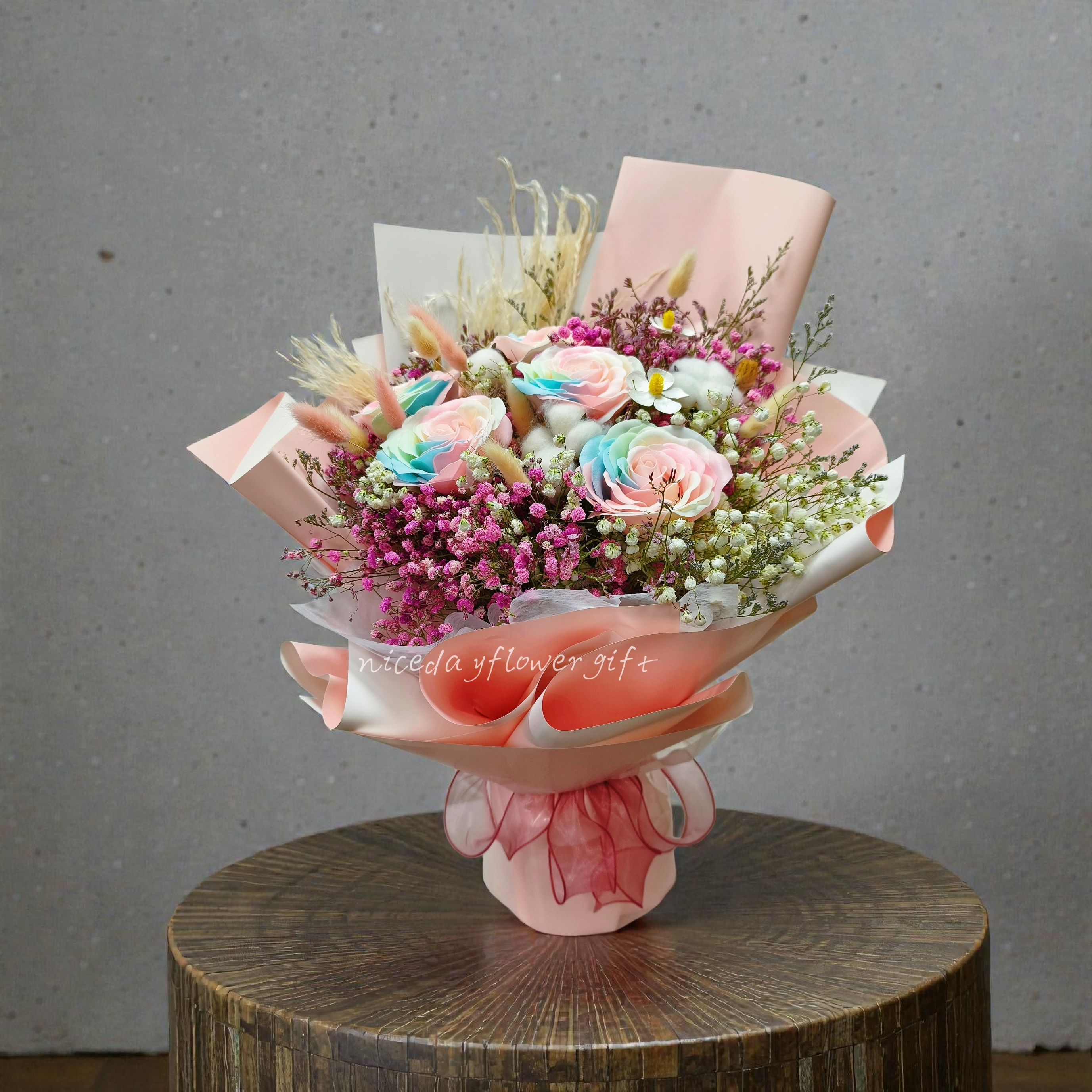  💞👑V2607 香皂花與乾花花束