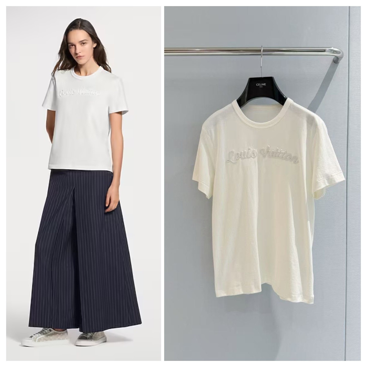 【原單】LV Signature Embroidery T-Shirt 立體浮雕刺繡logo短袖Tee