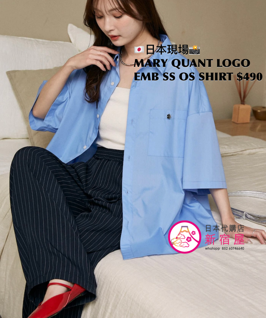 MARY QUANT 限定 LOGO EMBROIDERED SS OVERSIZED SHIRT