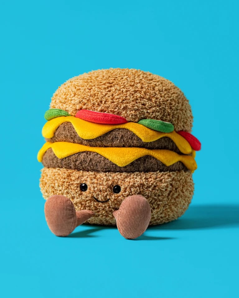 Jellycat NYC Dinner 紐約限定 美式漢堡 Pizza 熱狗 薯條 套裝連貼紙 Pin