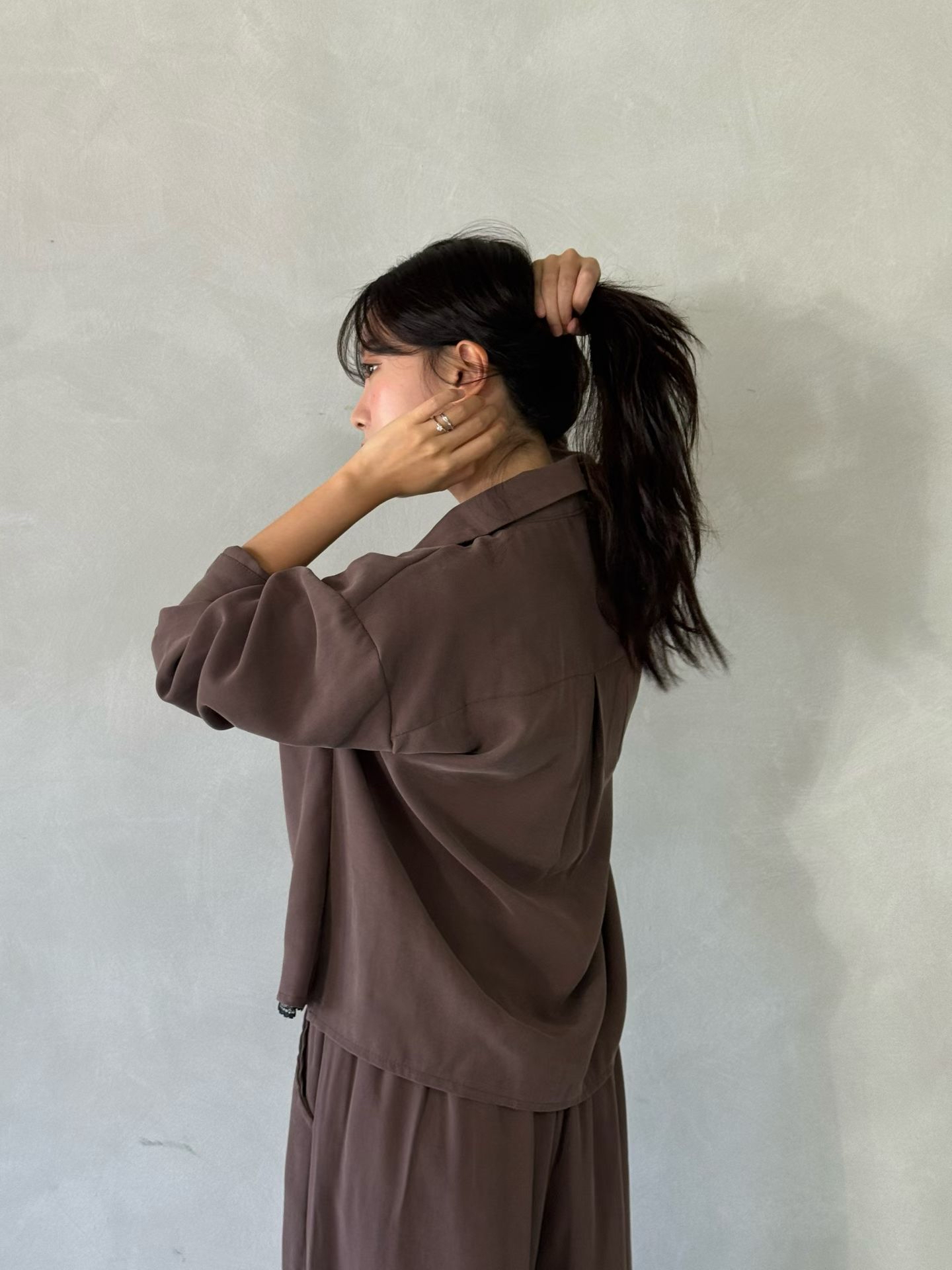 MA1 拼lace blouse 