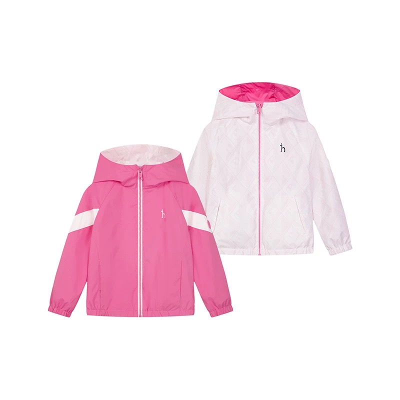 $188件。2件起$180件。3色選擇🐶 HAZZYS 哈吉斯雙面款 2026春季新款男女童兩面穿防護透濕科技連帽外套（26016