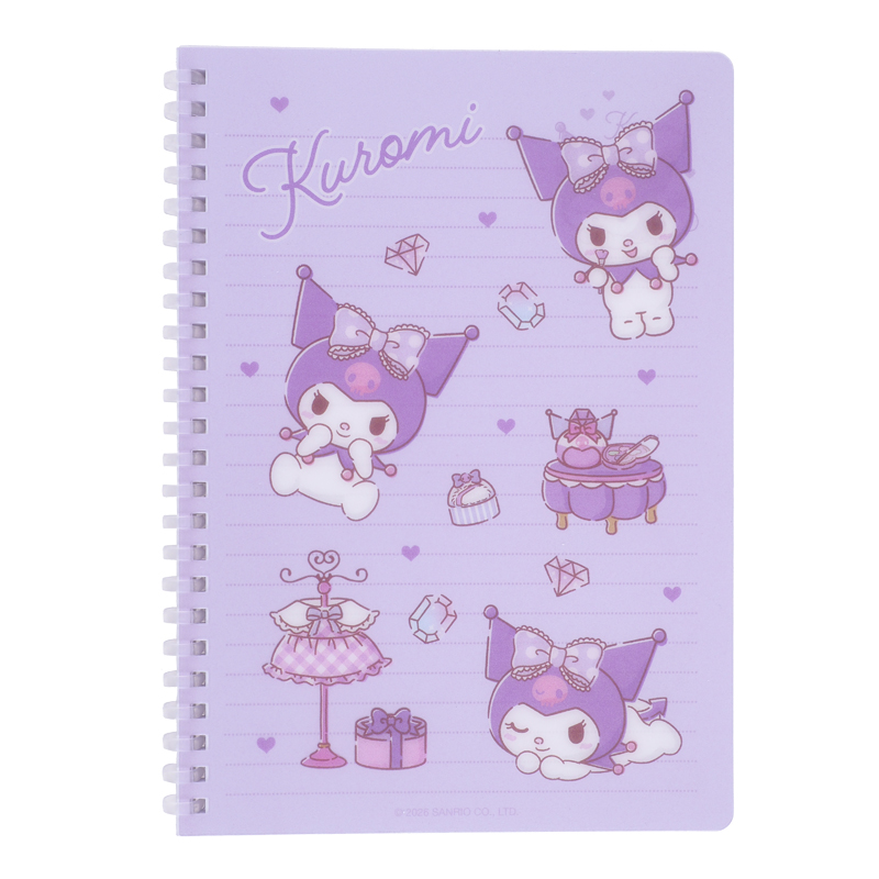 Kuromi A5 Soft Wire-O Notebook A5軟線圈簿 (共100頁紙, 內頁間線)