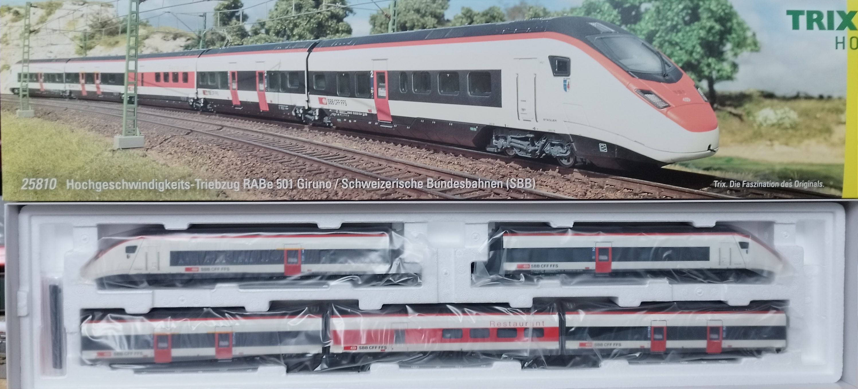 SBB RABe 501 Giruno High-Speed Rail Car Train Trix 25810 5 car/pack