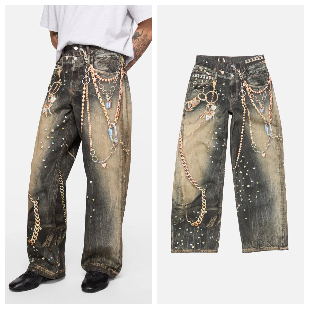 Acne Studios 馬年限定錯覺畫印花牛仔褲