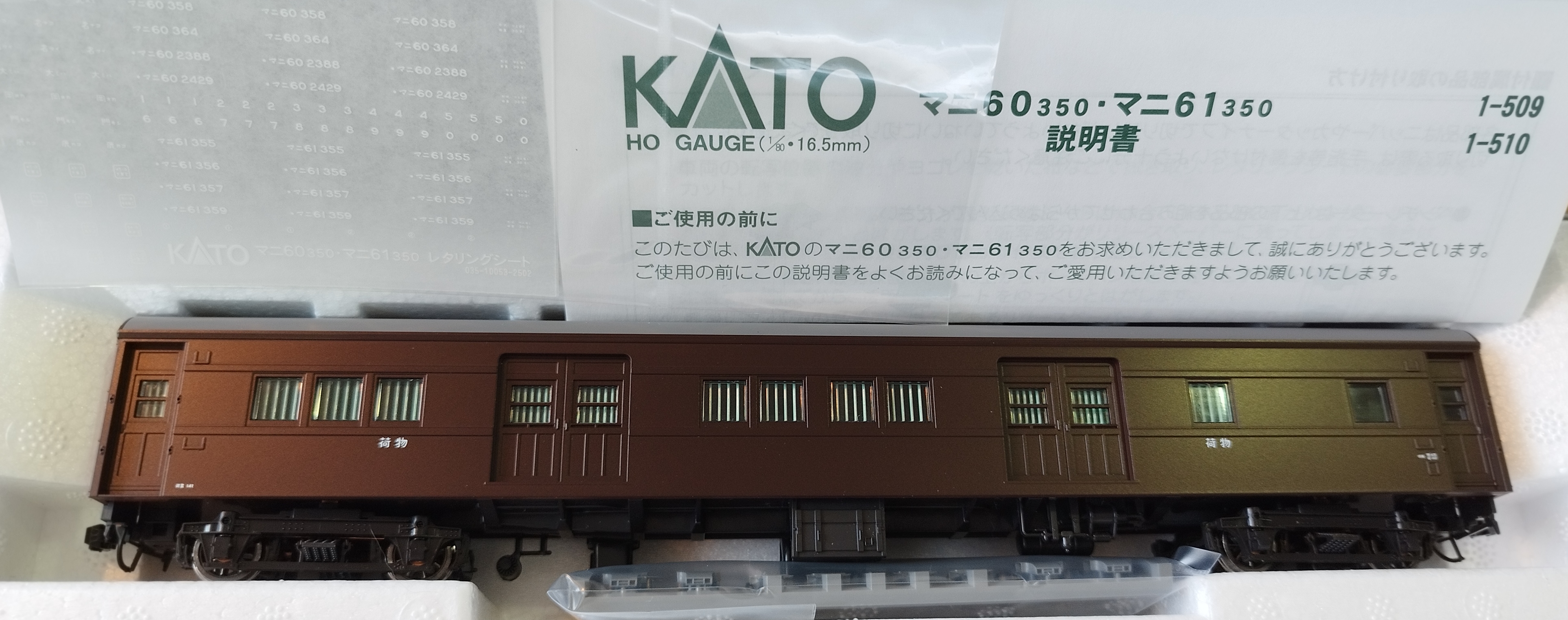 KATO HO 1-510 國鐵時代の客車荷物列車 MANI 61