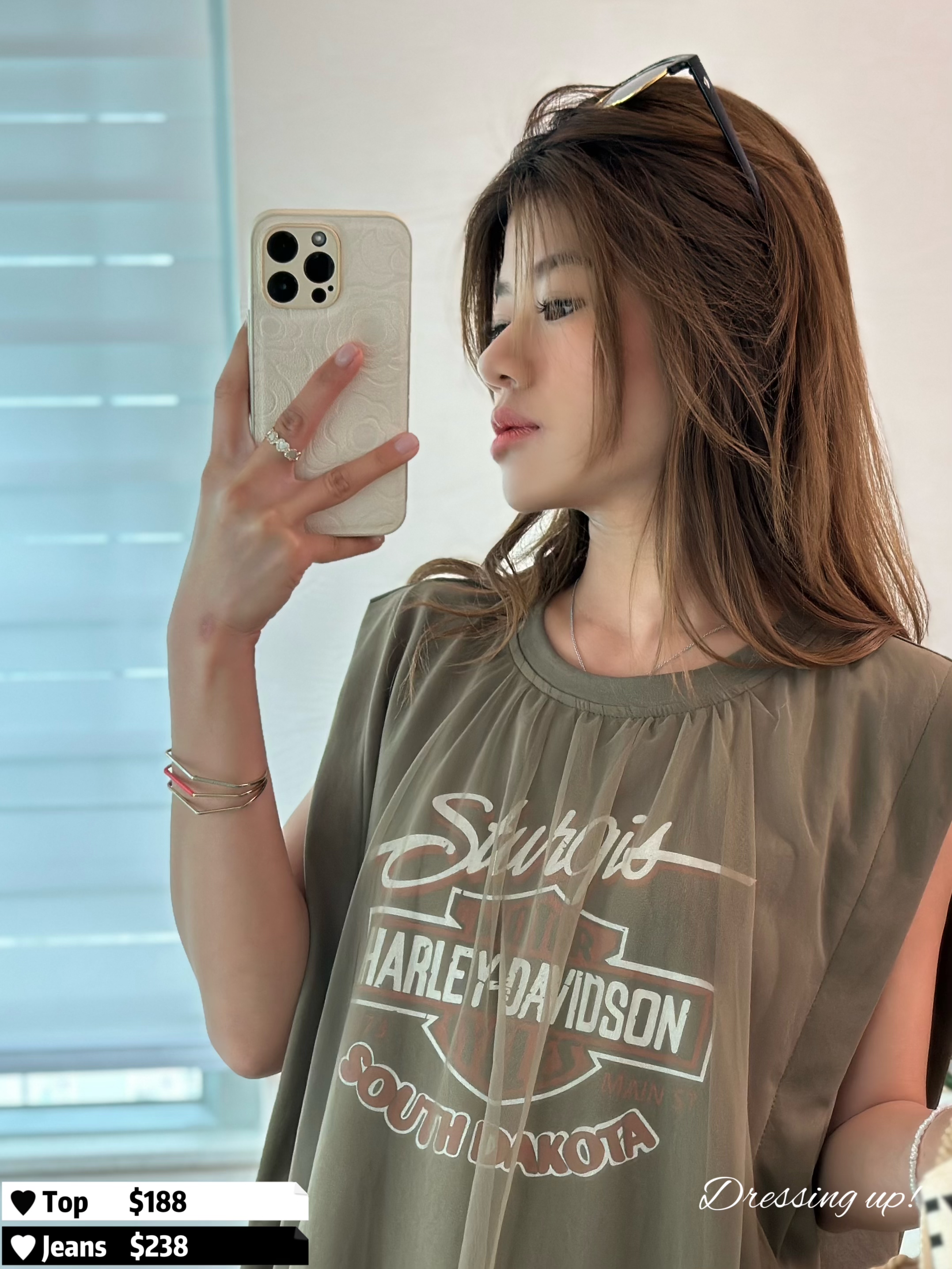 手工之作｜拼網紗針織上衣