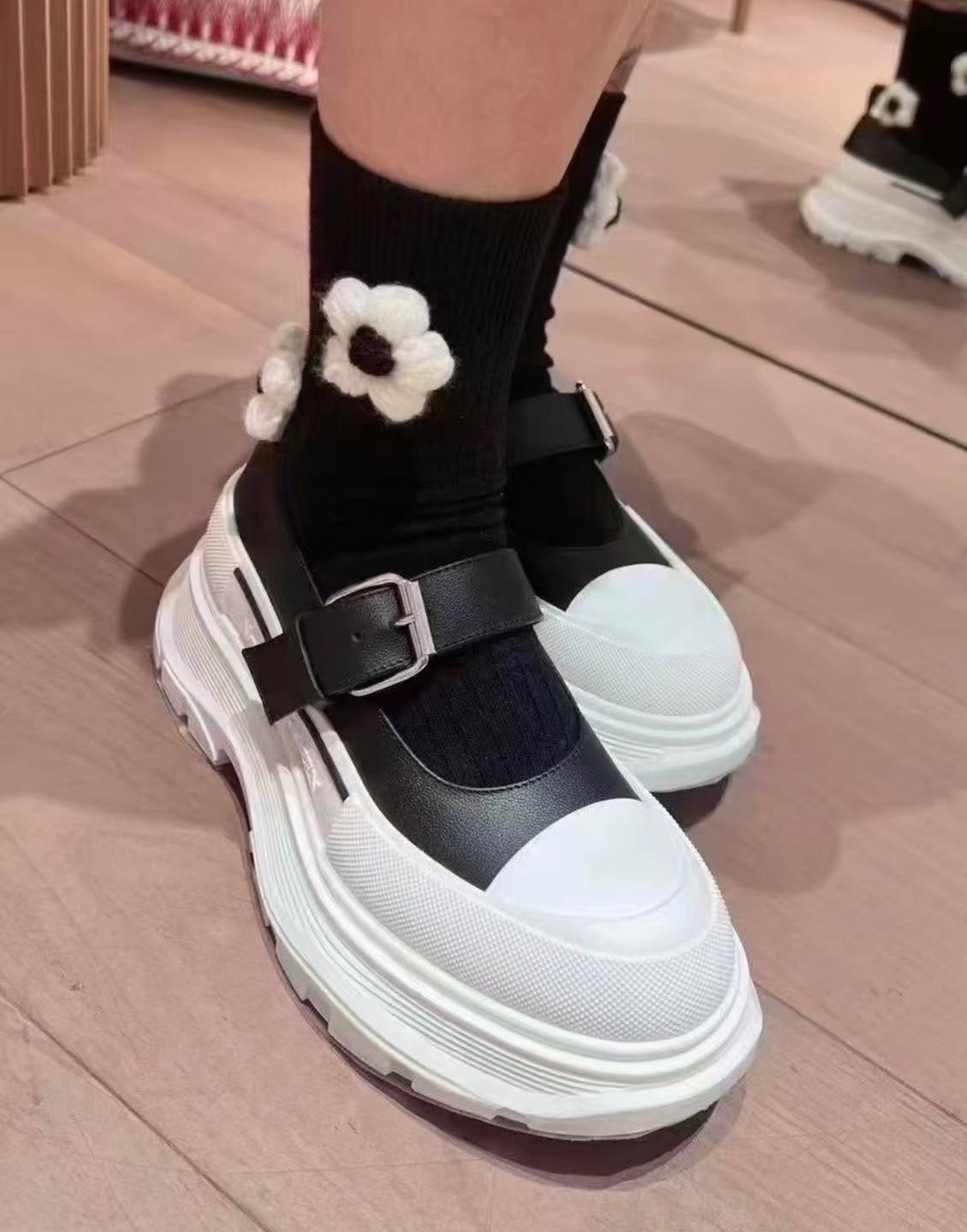訂貨📮McQueen 黑白拼色厚底瑪麗珍鞋 Size 36/37/38/39/40