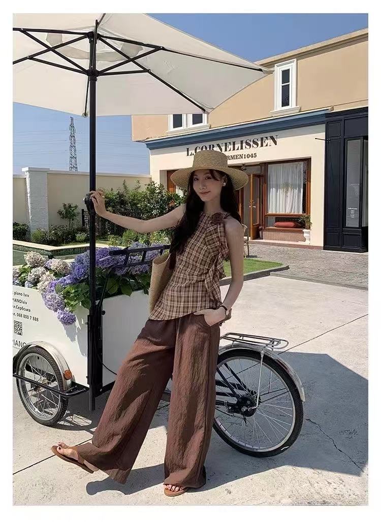 TP359复古格子无袖