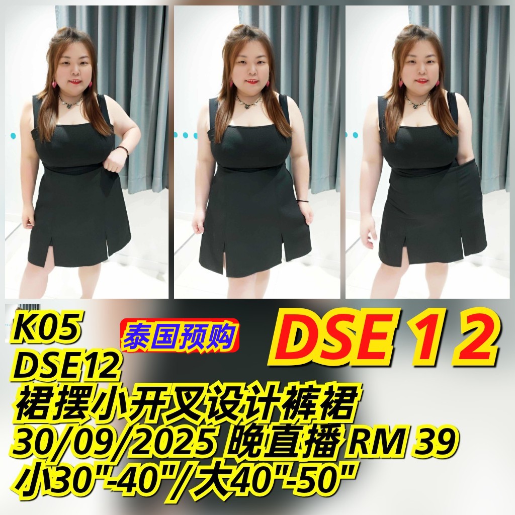 DSE12 裙摆小开叉设计裤裙