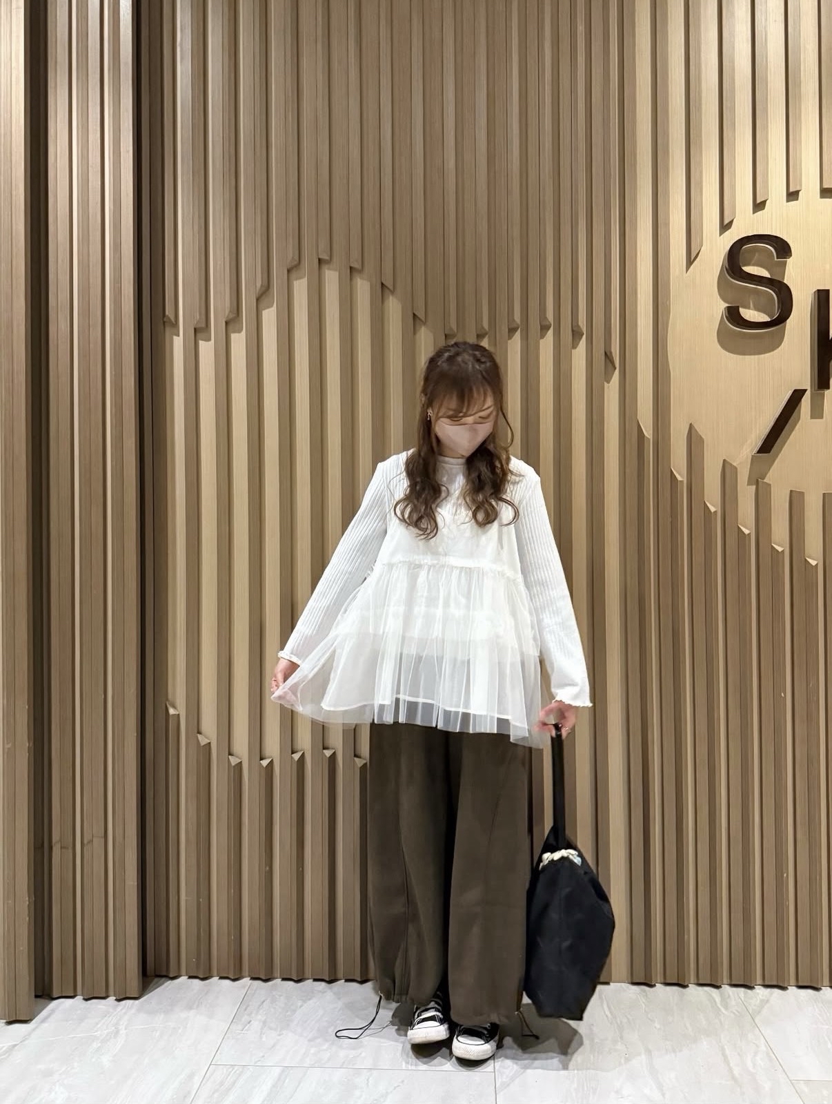 幼肩薄紗吊帶（白色）