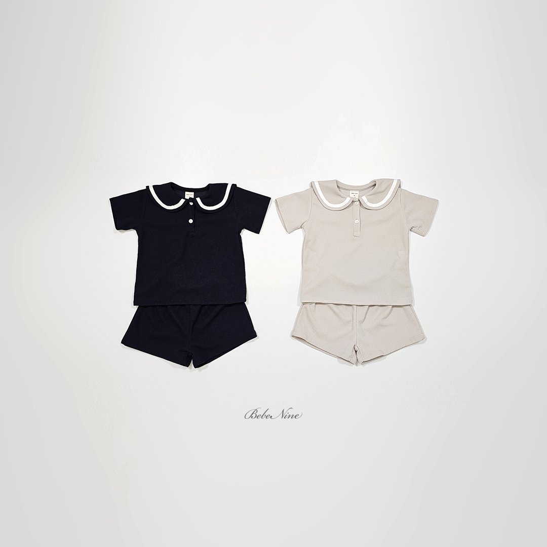 ☀️預訂 韓國直送☀️🇰🇷Bebenine兩色海洋風水手領短袖上下套裝