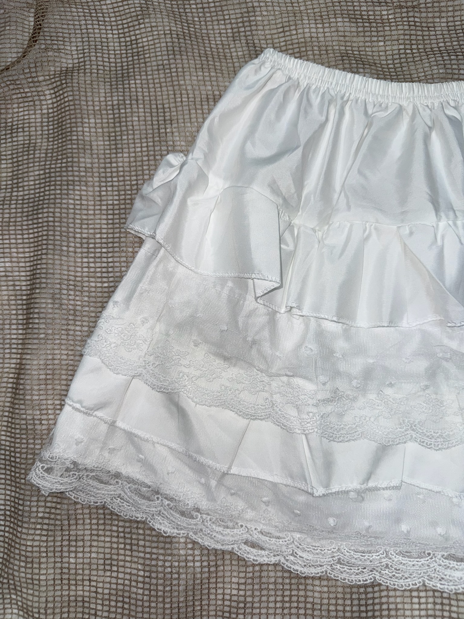Coquette Style Layered Lace White Frill Skirt