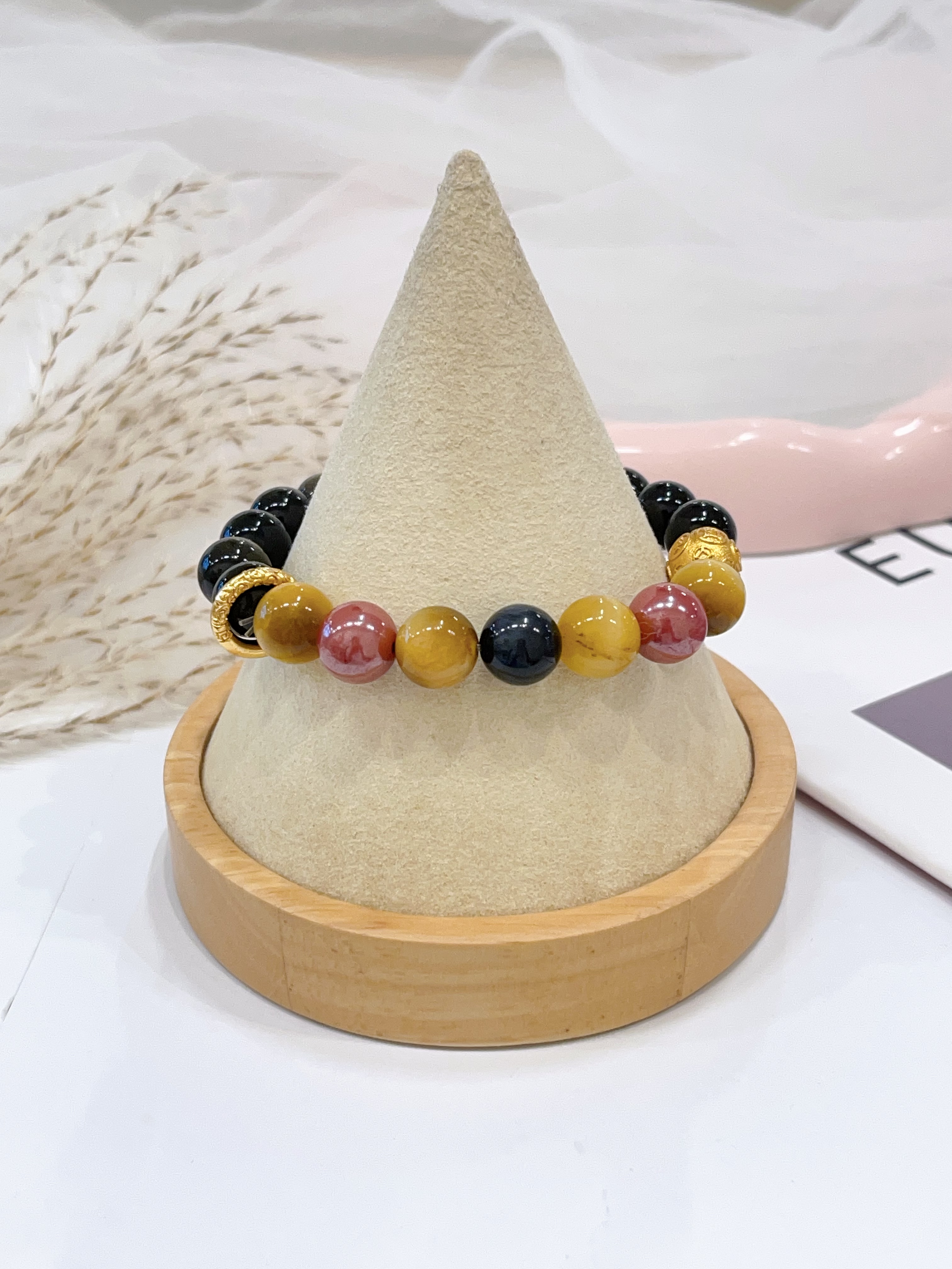 🖤 黑曜石 × 金曜石 × 金虎眼 × 帝王砂手串 Obsidian, Golden Obsidian, Tiger Eye & Imperial Sand Stone