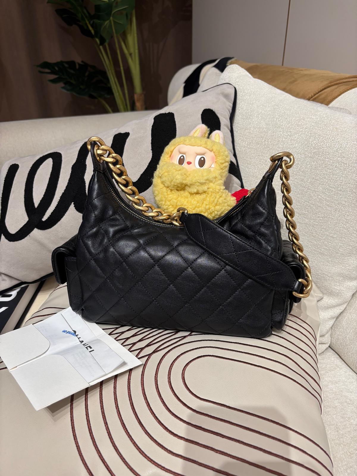 Chanel 25 Hobo Bag 黑金 100%Authentic,95%new ✅收據✅晶片✅塵袋✅盒