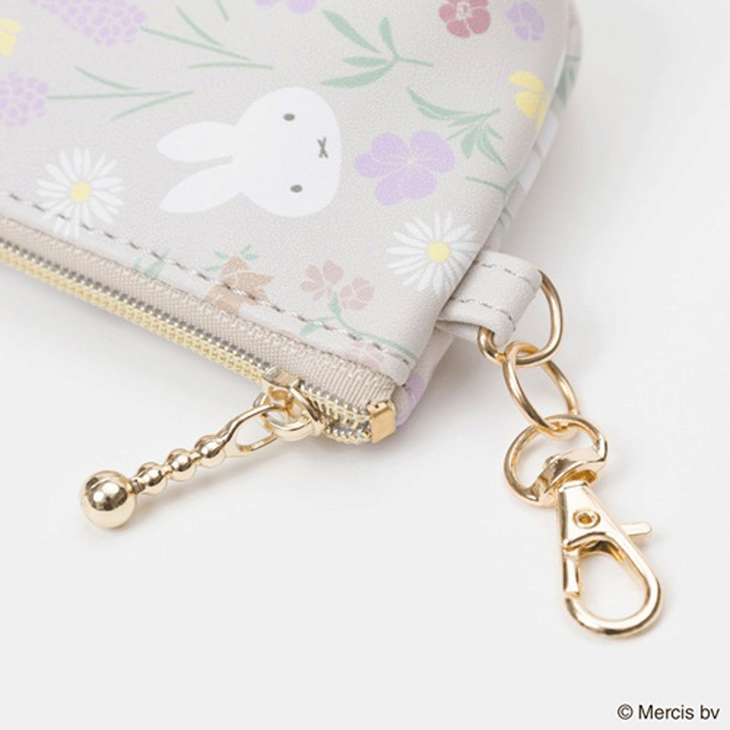 Miffy - 花卉系列舟形小物包 (杏色款)