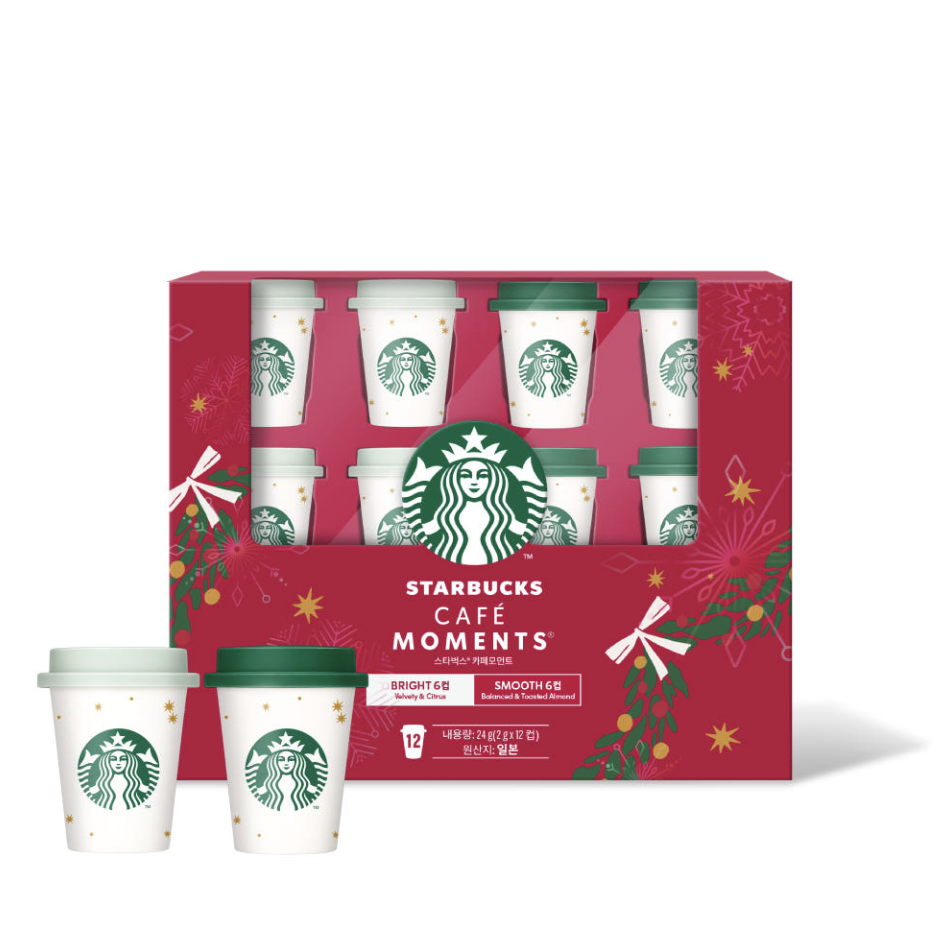 聖誕限定｜韓國 Starbucks 星巴克 即沖咖啡 迷你杯禮盒 12個/盒｜Starbucks Cafe Moments