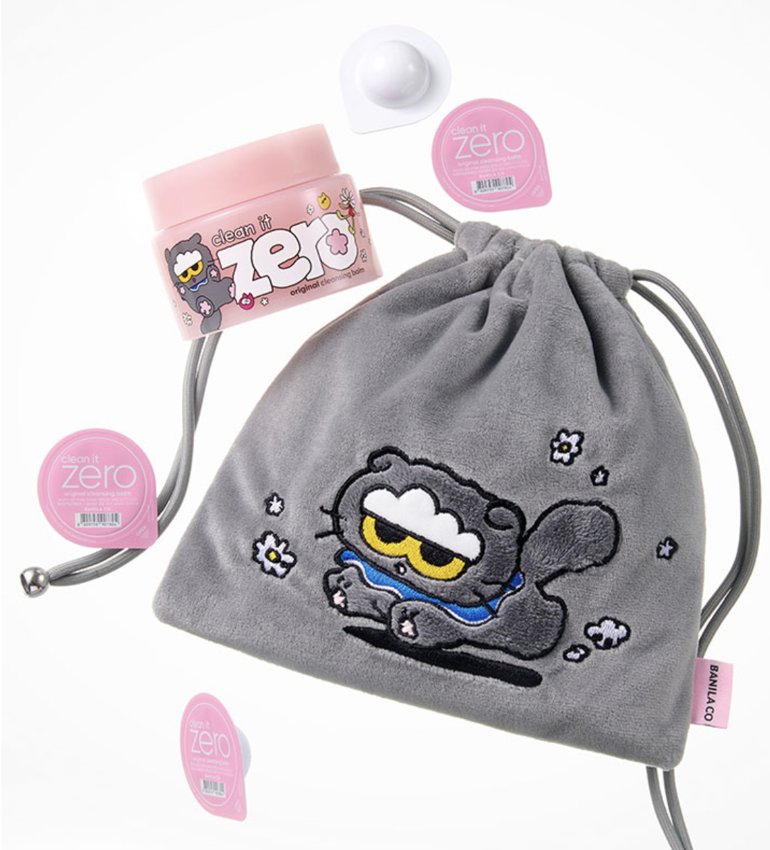 韓國 BANILA CO X ZO&FRIENDS 皇牌 緻柔 保濕卸妝膏 100ml X 2 +4入旅行裝 + ZOA束口袋｜ Clean It Zero Original Cleansing Balm 