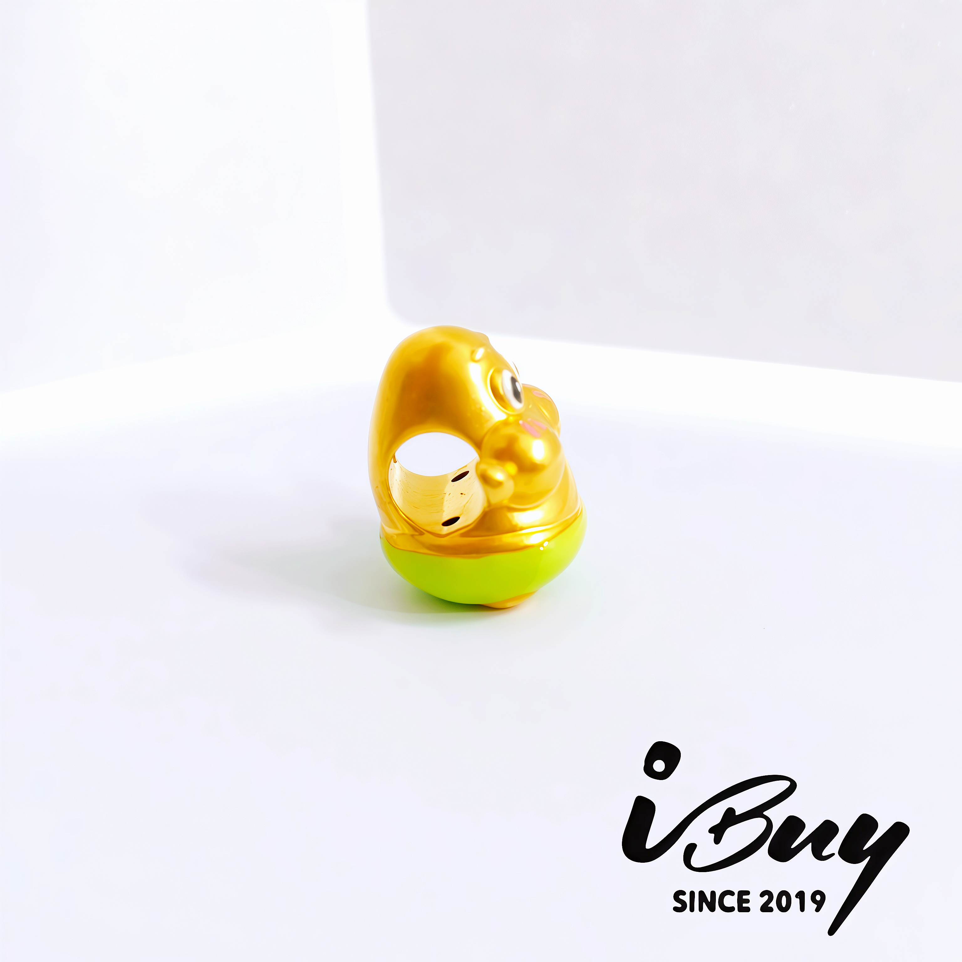 916 HARD GOLD GREEN ENAMEL PATRICK STAR SPACER BEAD 916 硬金 绿珐琅派大星串咀