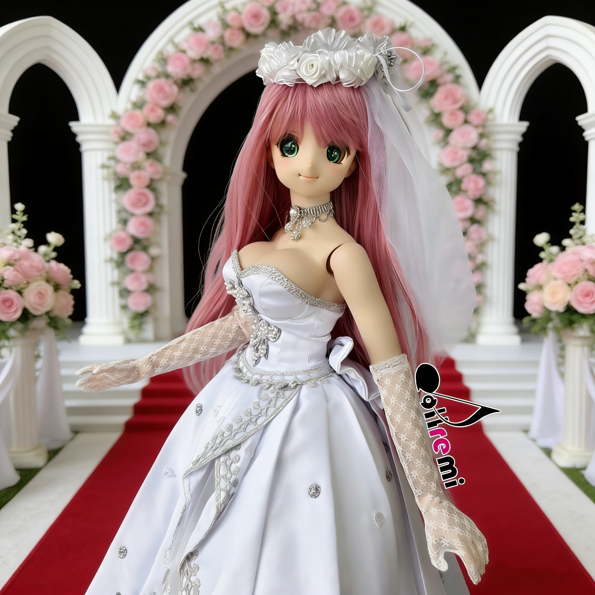 【dollremi】(DD0794) Off-the-shoulder weddingdress with a Court train 露肩式宮廷拖尾婚紗