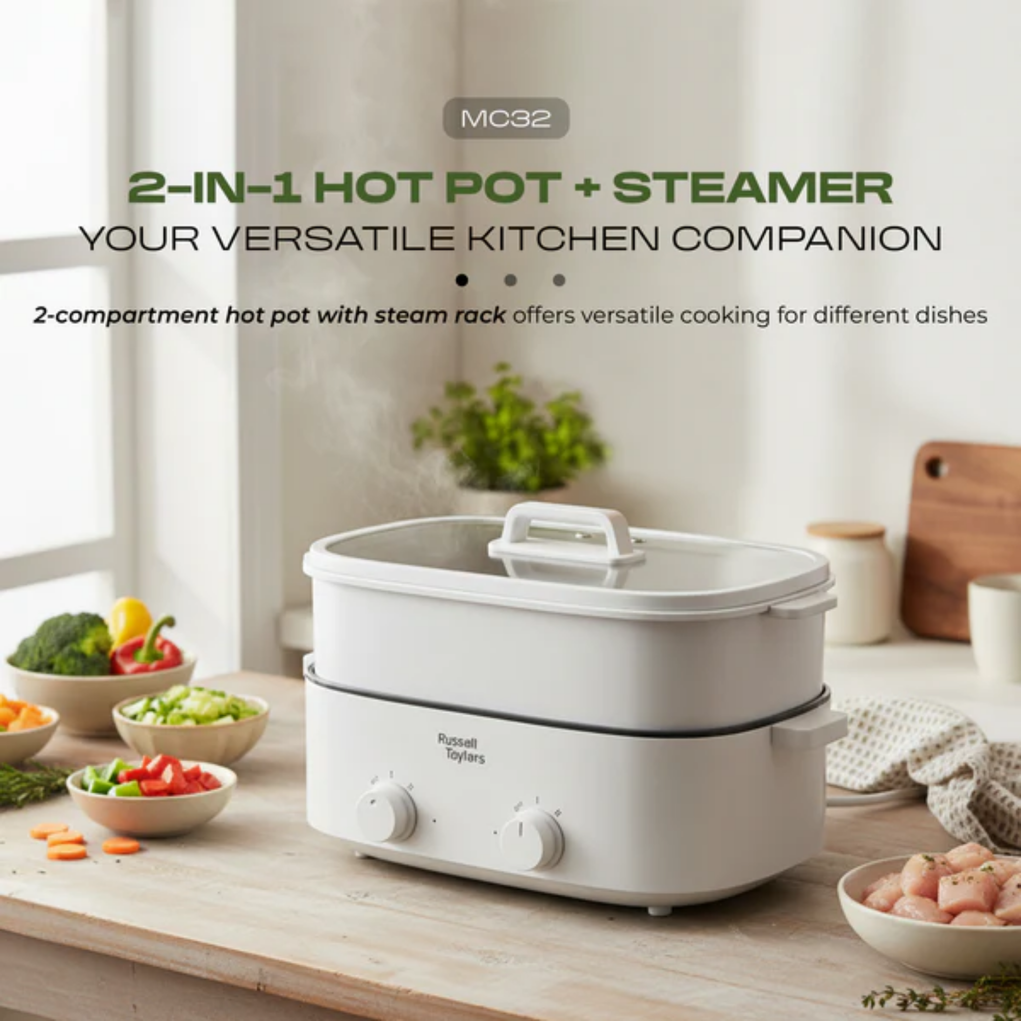 Russell Taylors 12L Steamer & Hotpot (MC32)