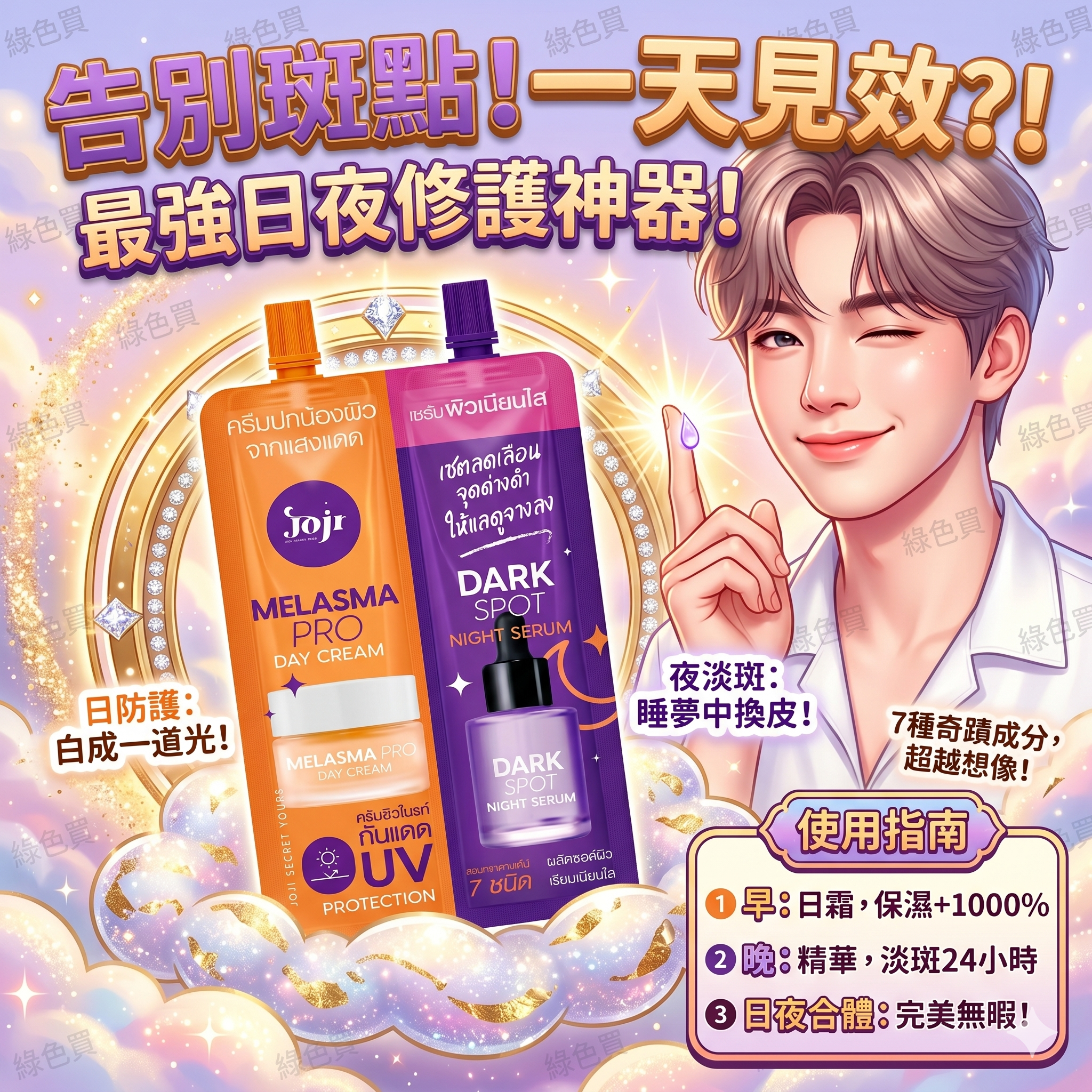 Joji Melasma Pro 黃斑剋星日夜霜套裝