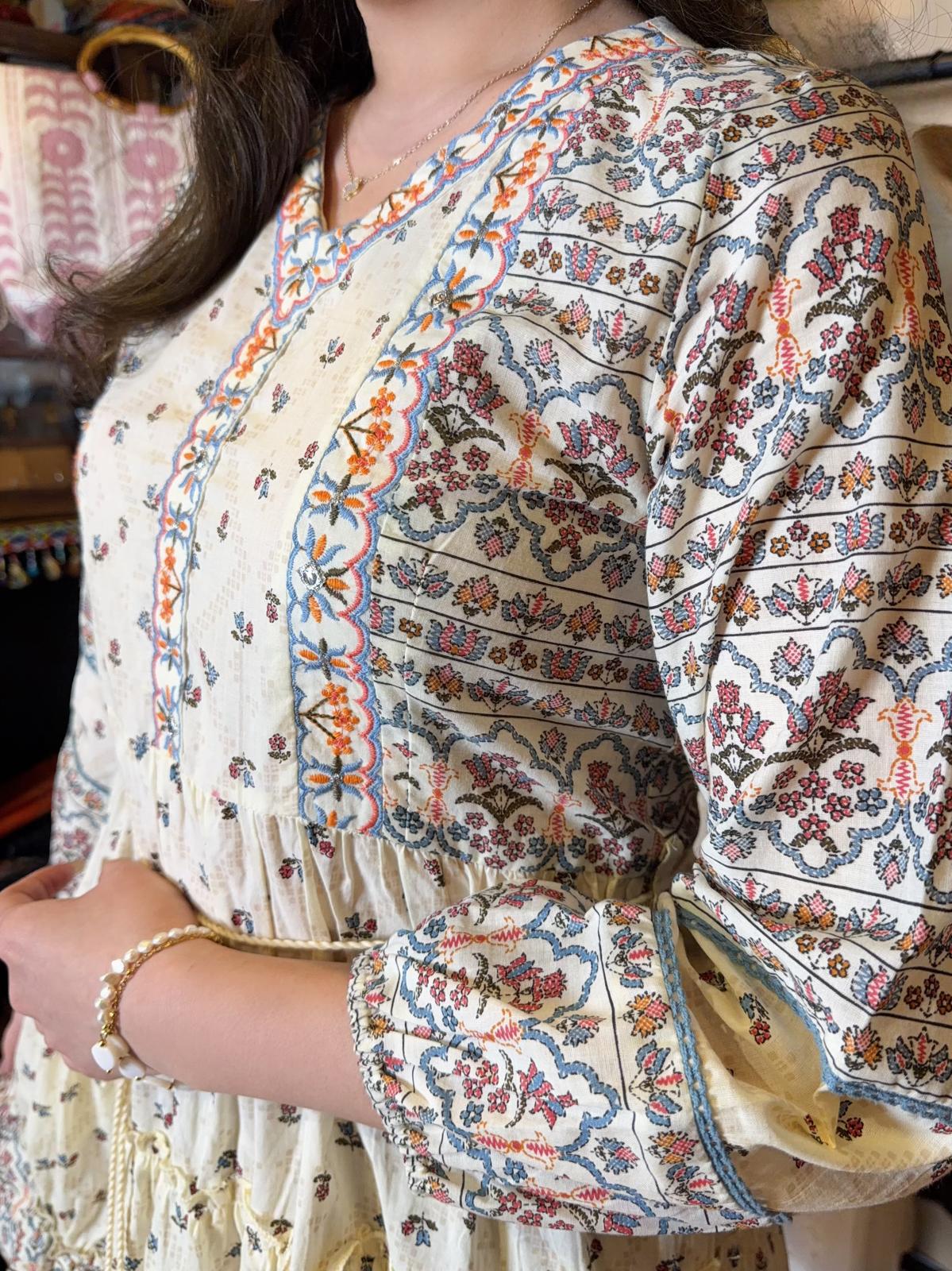 1633 Beige 3 Layer Short V neck OP 37"