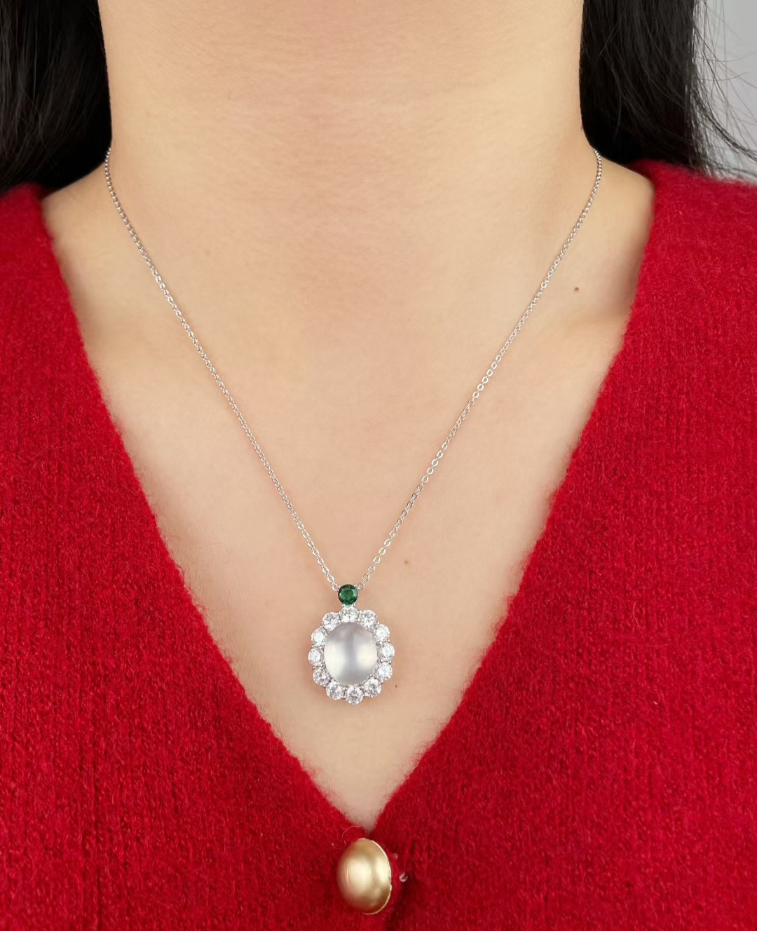 S925銀水沫玉項鏈