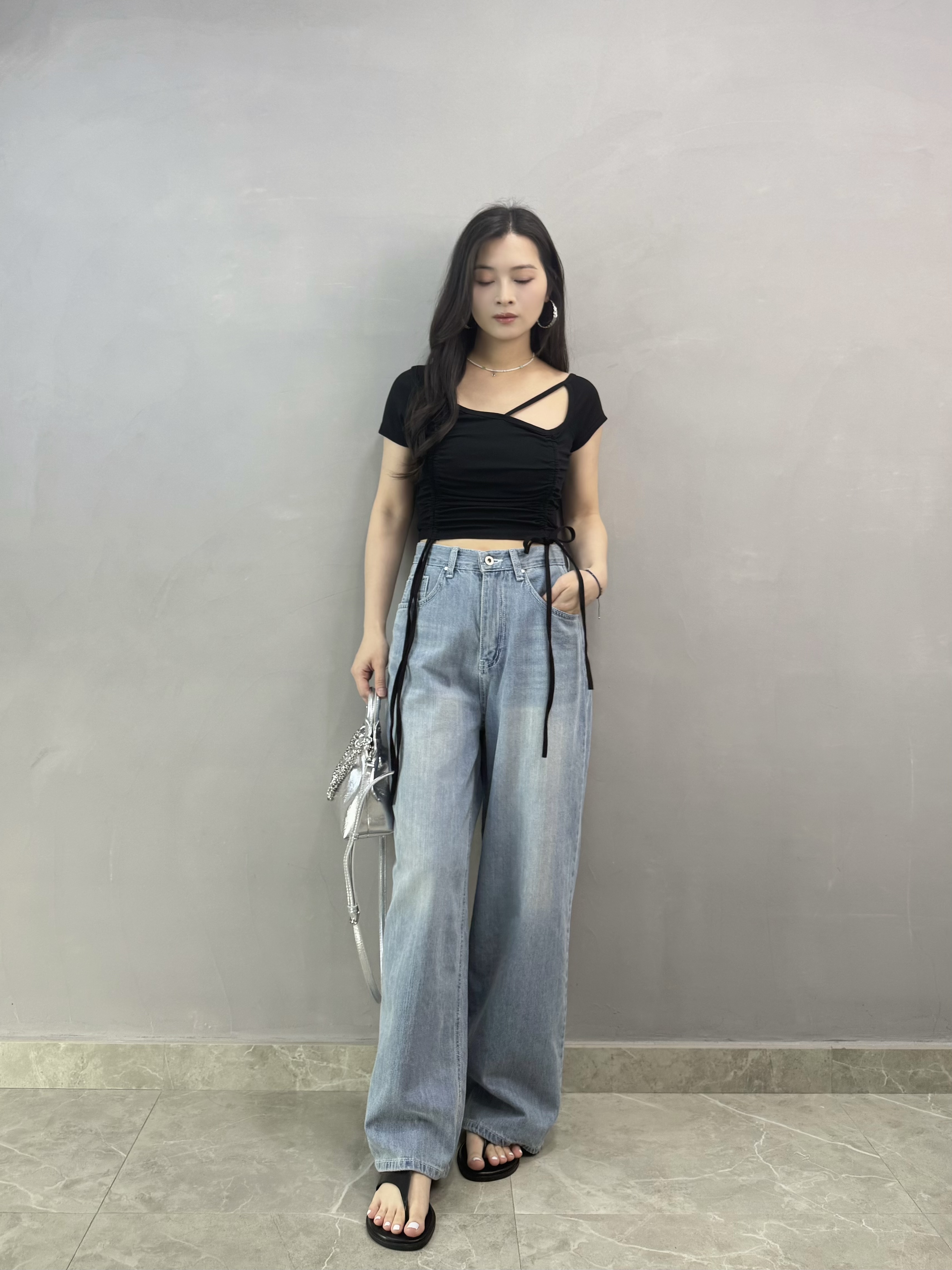 W60 設計感束繩Bra Top Tee