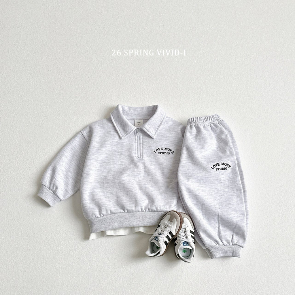 🌸預訂 韓國直送🌸🇰🇷VIVIDI四色字母刺繡半拉鍊翻領上下套裝