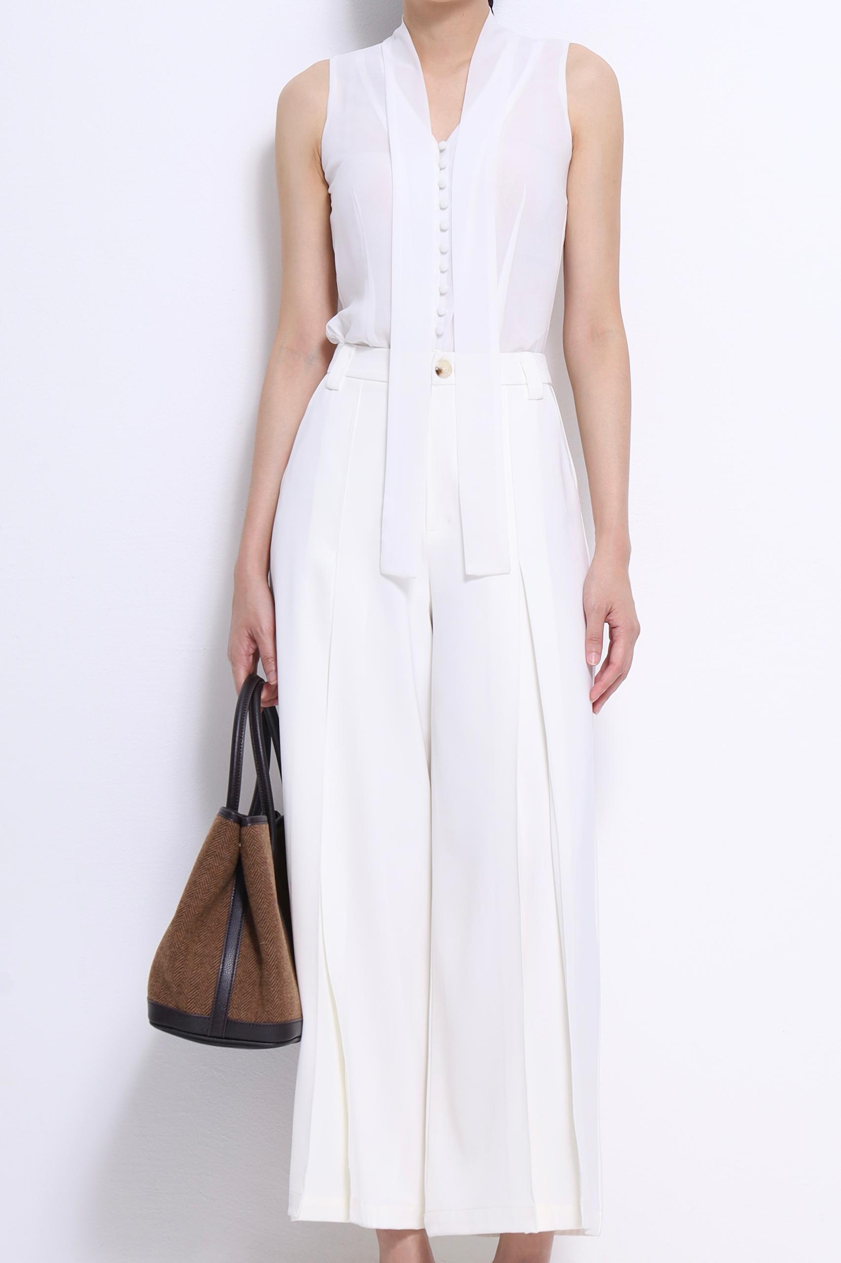 CB2696 TIE COLLAR CHIFFON BLOUSE