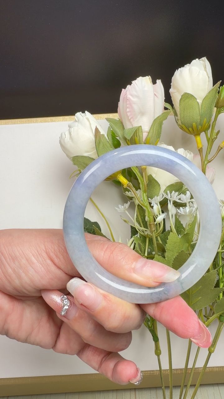 54圈口冰莫奈翡翠手镯 opt 54-8.5-8.5mm