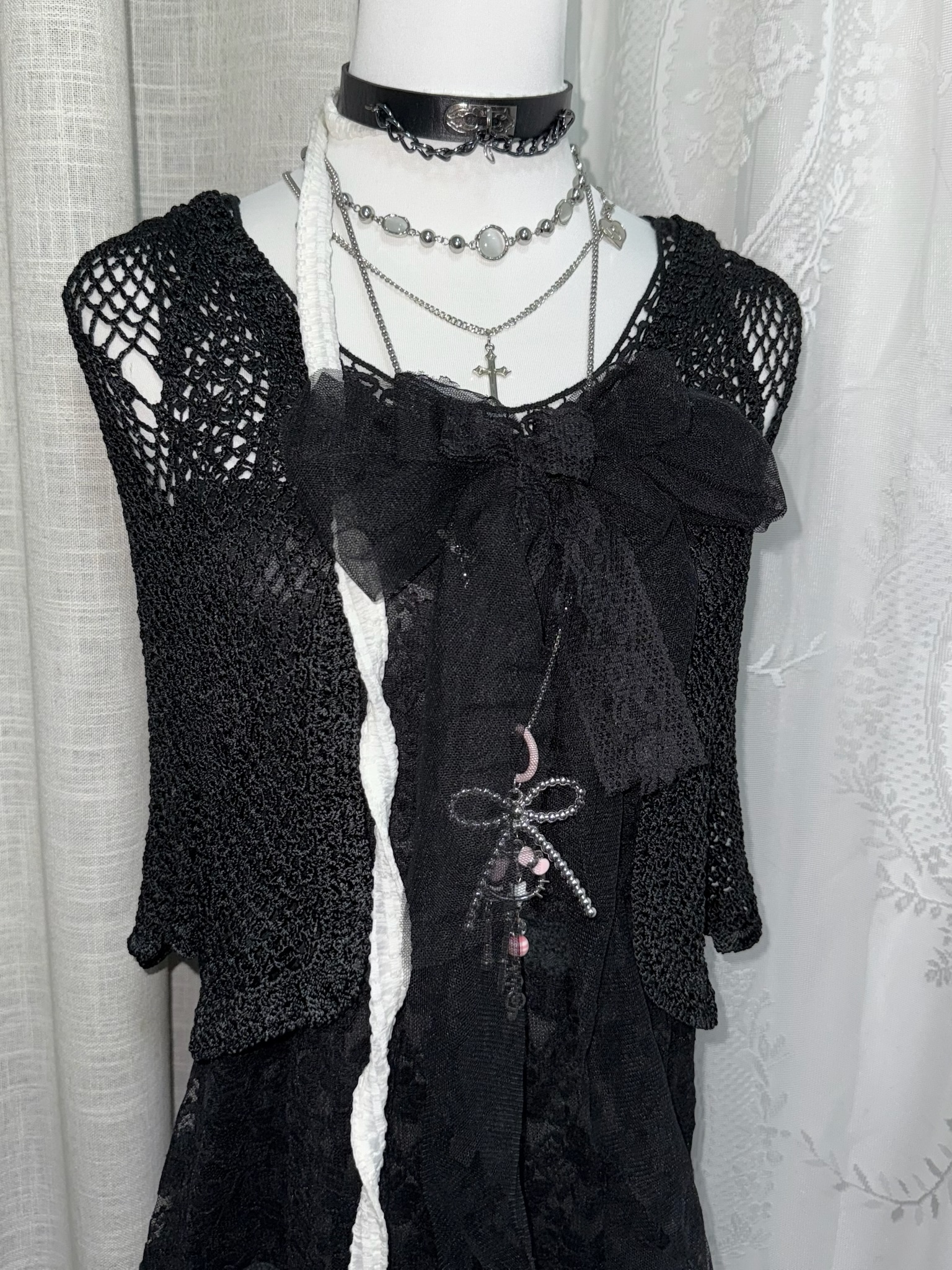Whimsigoth Crochet & Lace Ensemble Set