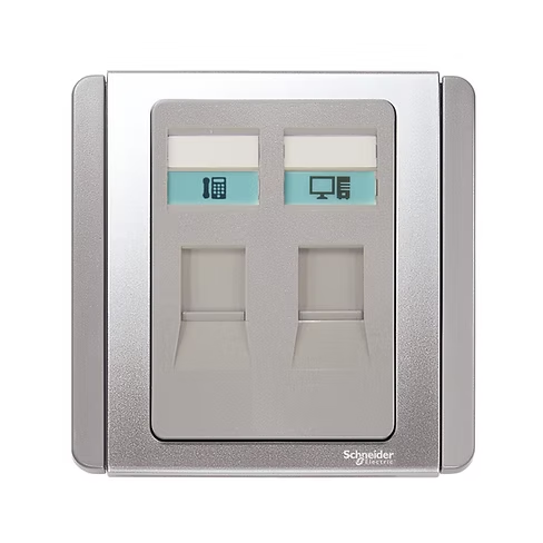 施耐德 NEO 銀灰 CAT3電話+CAT5E數據插座