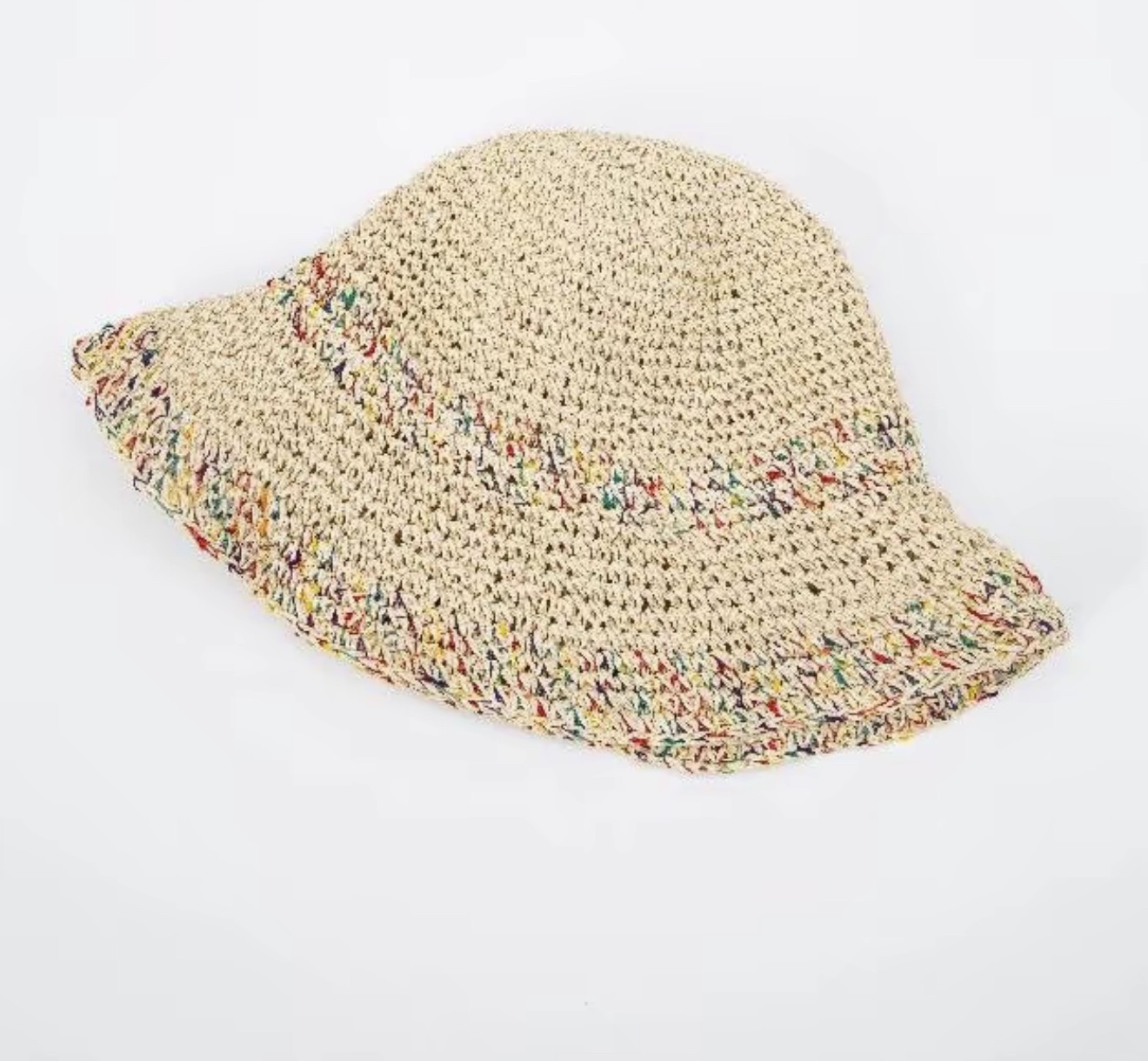 Colorful Mixed Yarn Straw Hat