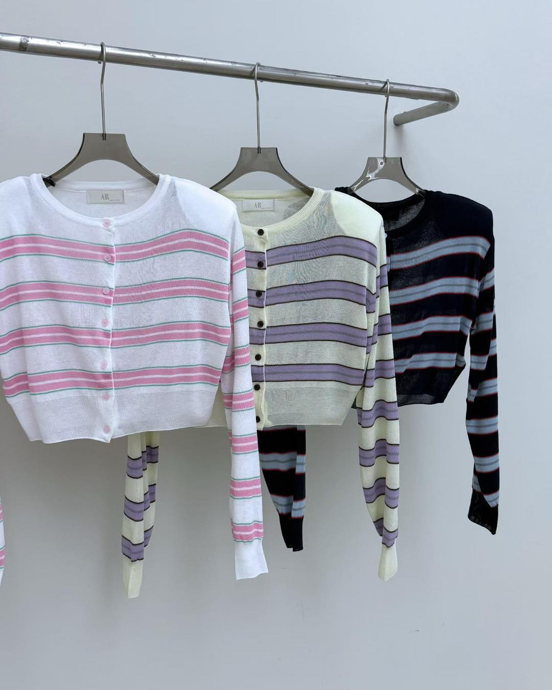 粗間短裝薄針織外套