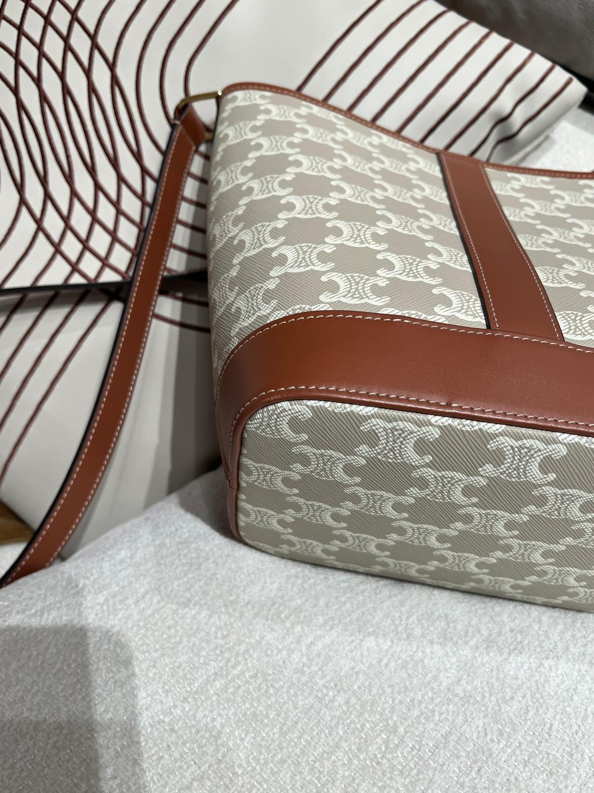 Celine Bucket small IN TRIOMPHE CANVAS AND CALFSKIN 100%Authentic, 98%New ✅Dust bag