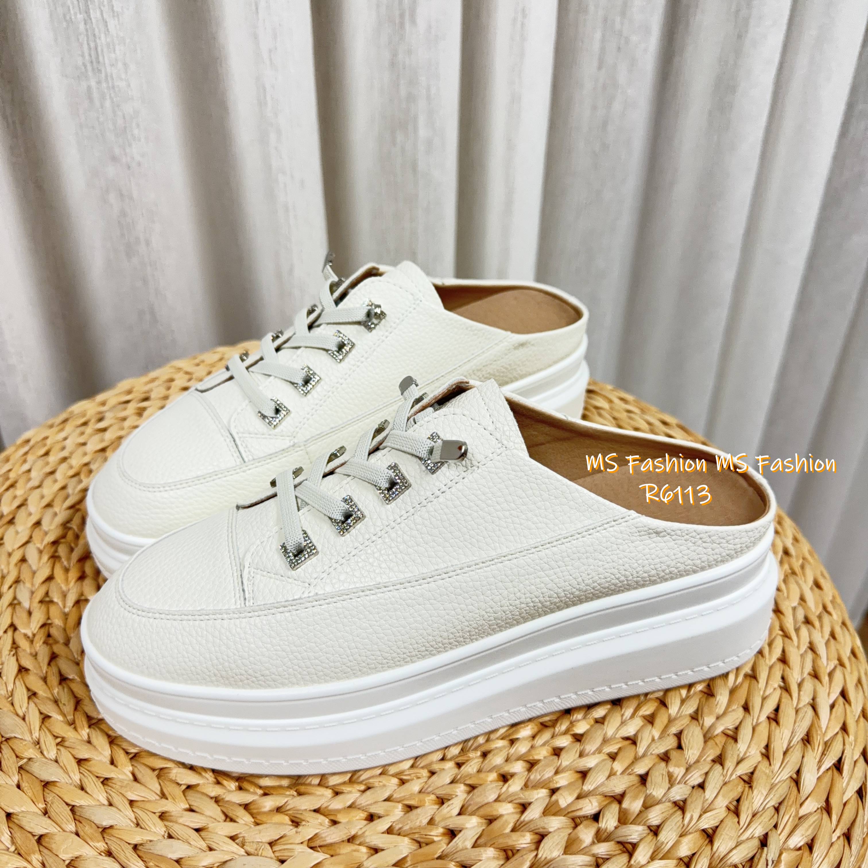 R6113 韓國🇰🇷真皮後拖厚底Sneakers