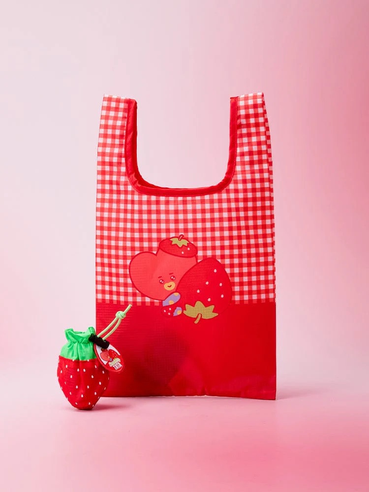 📦訂購 韓國代購 Line Friends BT21 POUCH MARKET BAG (STRAWBERRY PARTY) 摺疊式環保袋