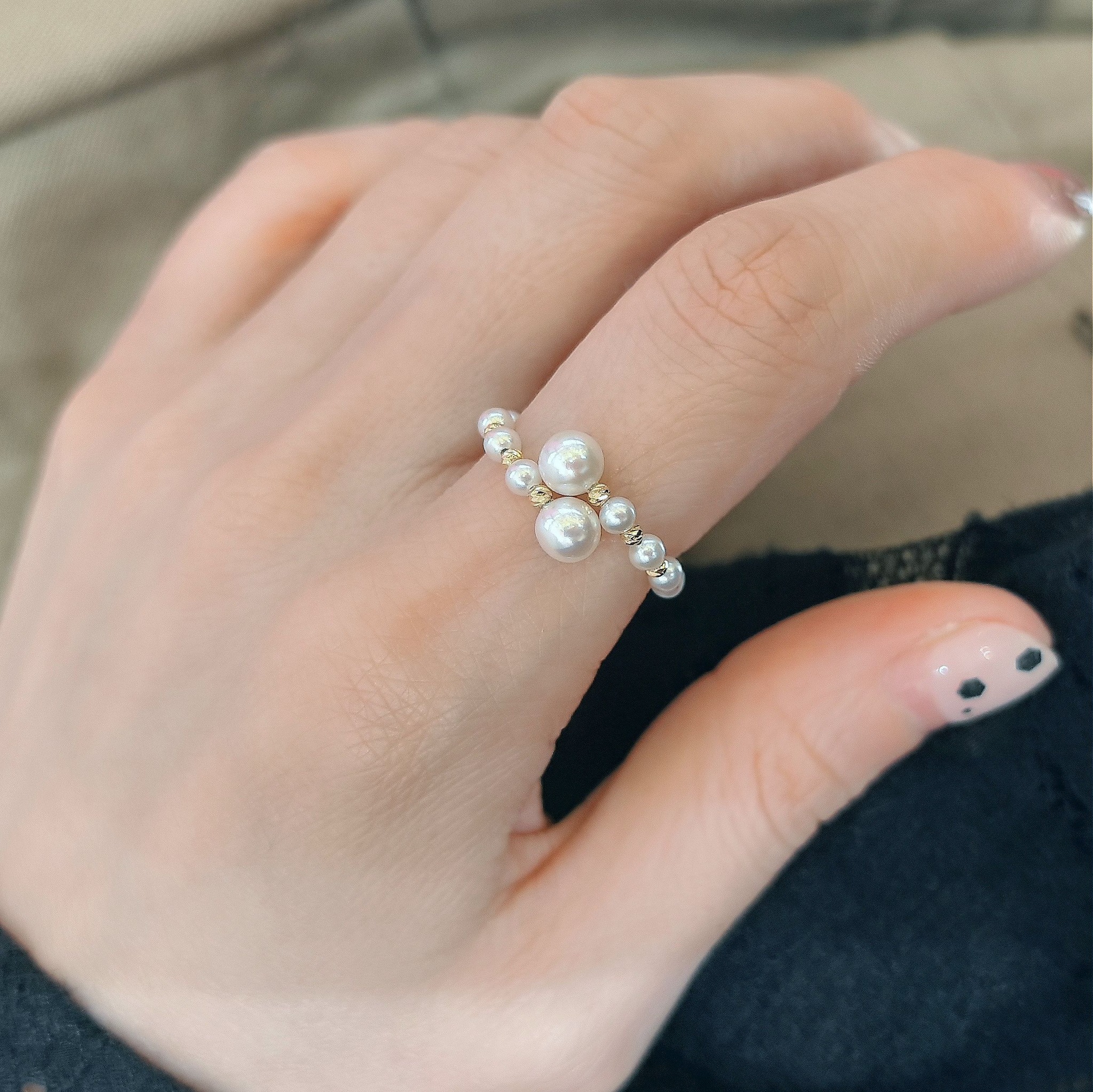 18K金 日本akoya珍珠戒指