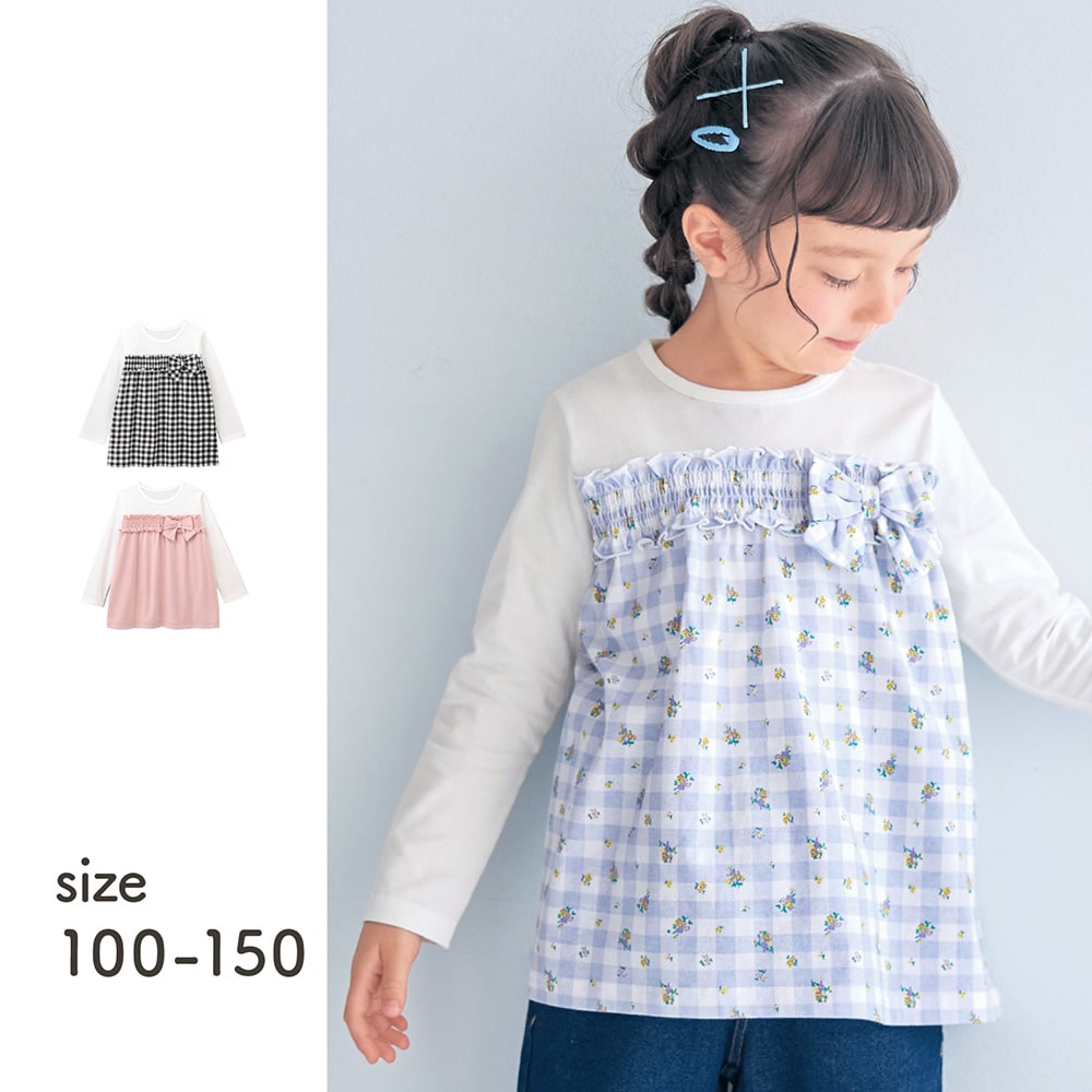 🆕【⭐訂購⭐】🌀 🇯🇵 日本直送🇯🇵 緞帶設計 拼接 喇叭束腰 上衣［3款選］🌀 [ELCA-0225][260524]