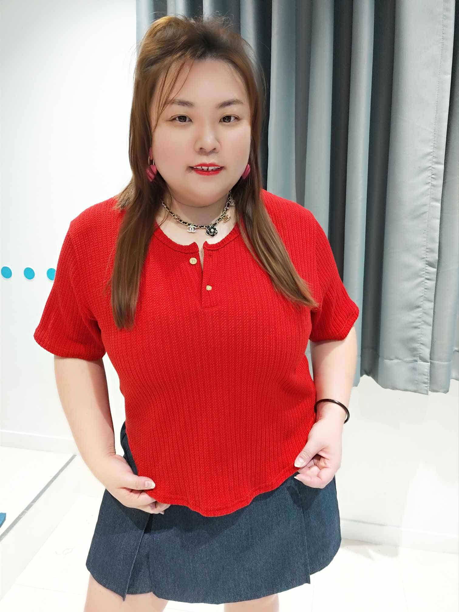 DSA09 小开扭圆弧衣摆设计上衣