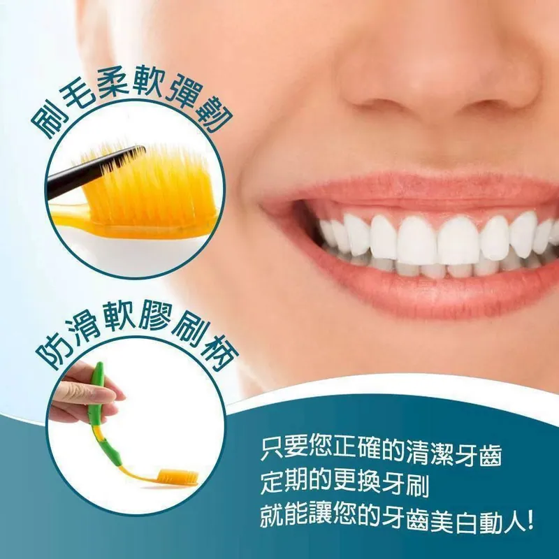 $55組12支。2組起$45組。韓國奈米-金款Q軟細毛牙刷（1組12支顏色隨機）