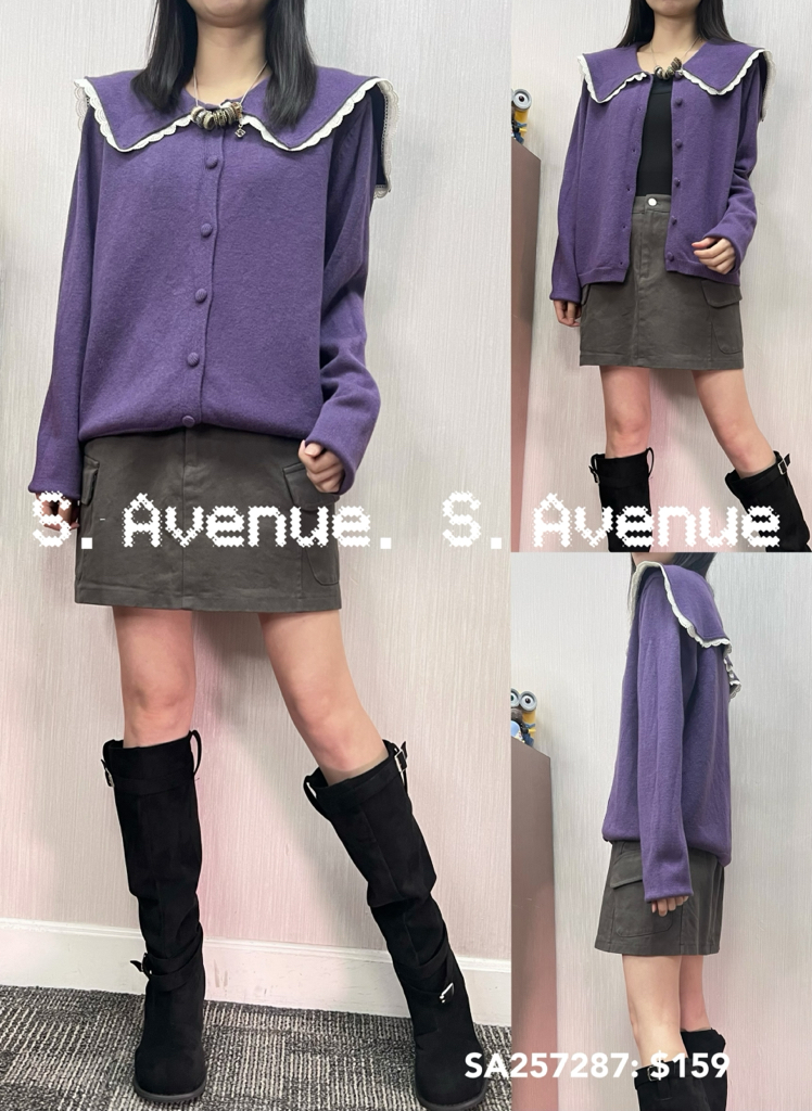 SA257287: 長袖水手領lace邊有鈕外套