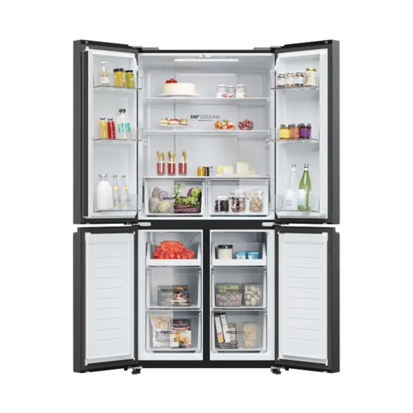 Haier 585L Multi-Door Inverter Glass Fridge Black (HRF-IG585EM)