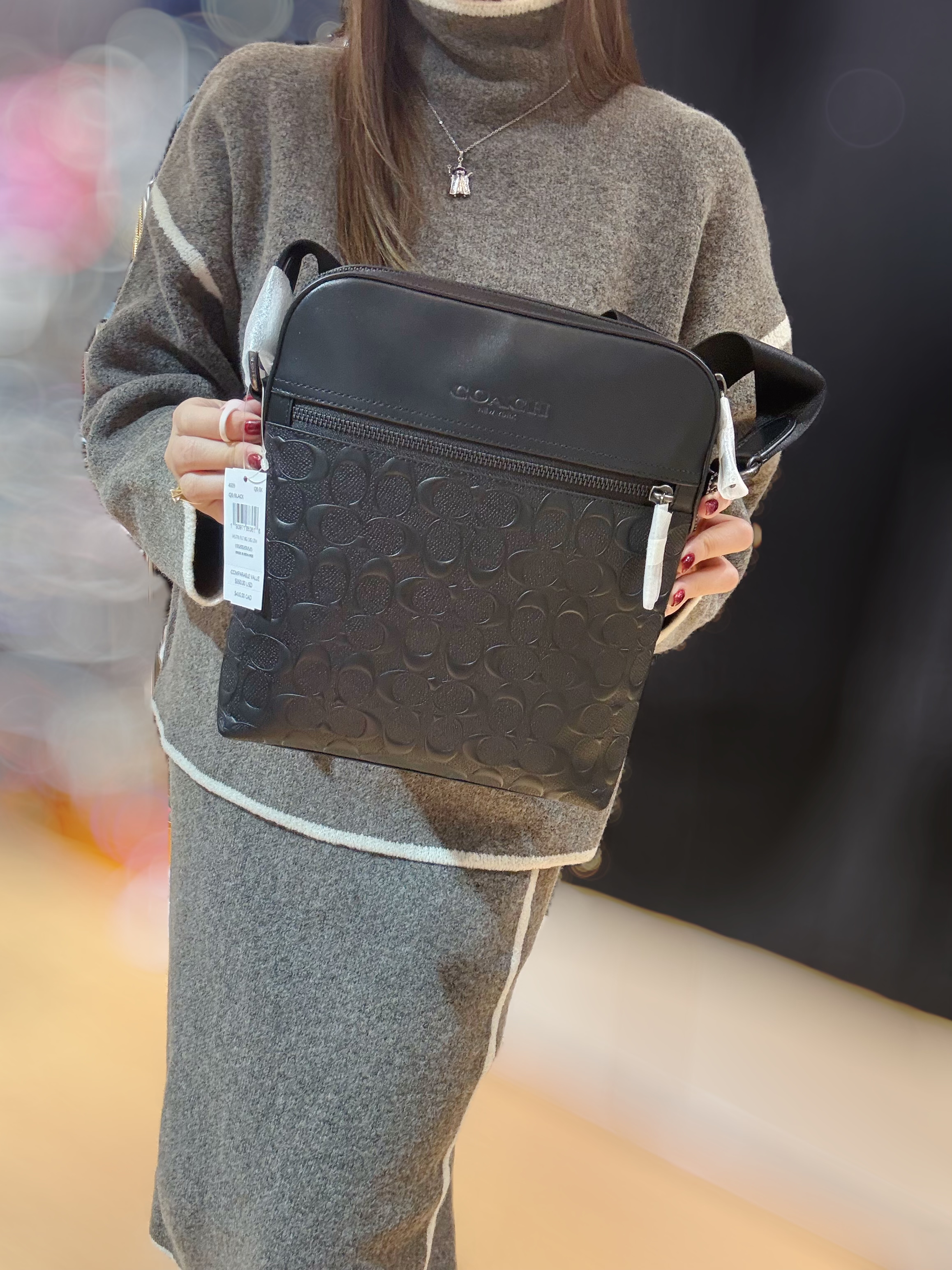 Coach flight bag blk/sleather