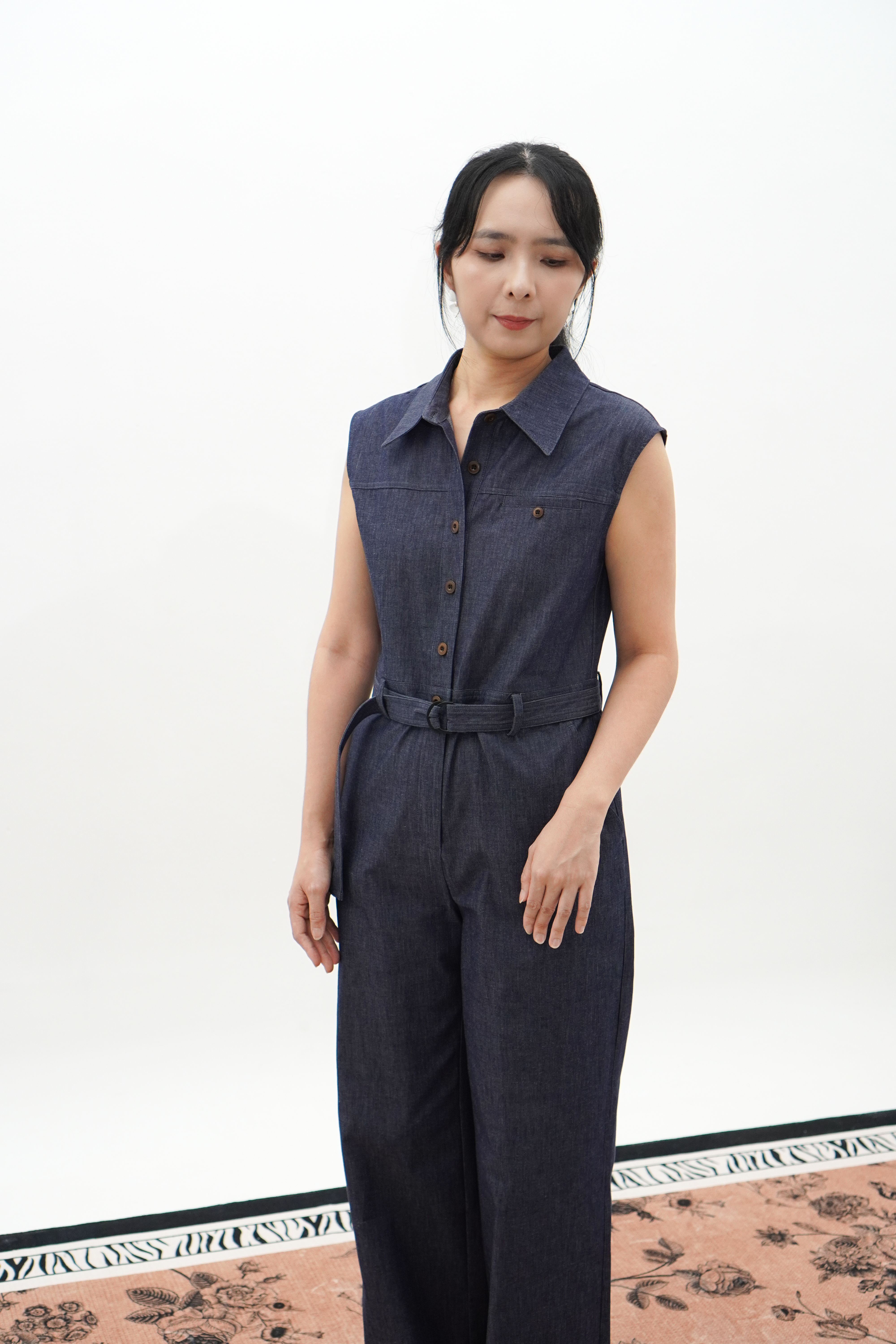 亚麻牛仔工装连体裤 Linen Denim Jumpsuits